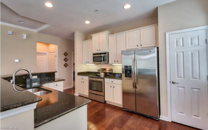 updated kitchen with stainless steel appliances